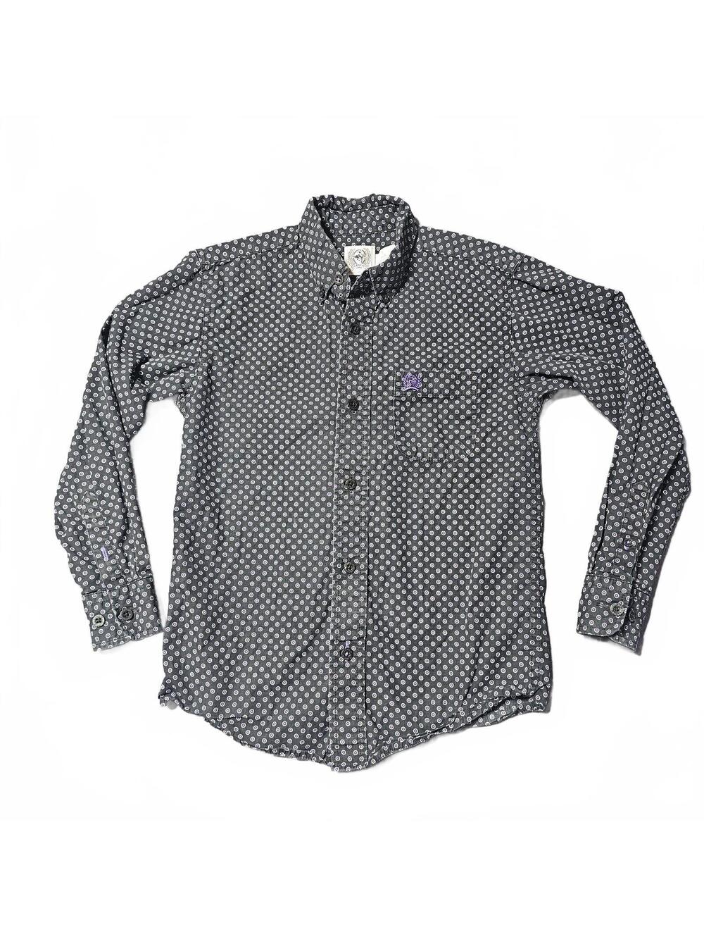 Cinch Boys Size 6 8 Navy Purple Button-Up Shirt Casual Contemporary Kids